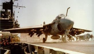 A-6 Intruder Launching From Aircraft Carrier Catapult
